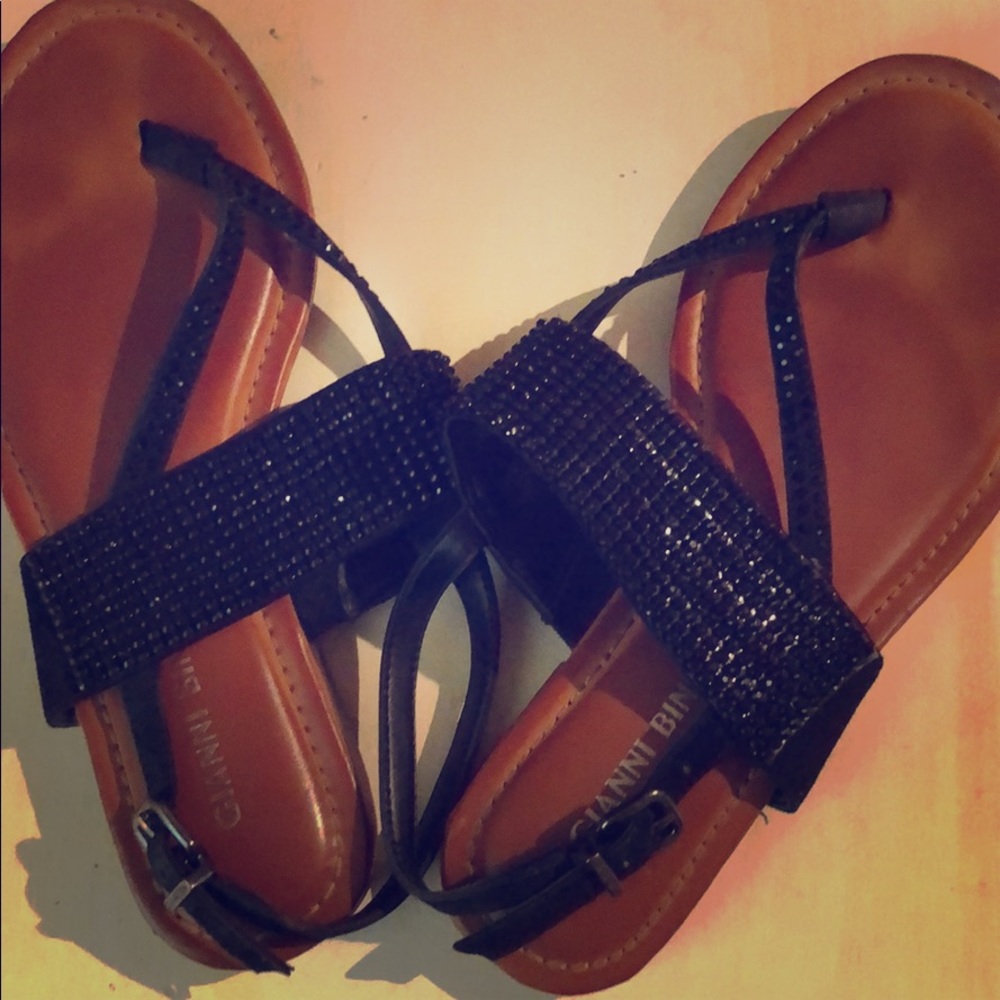 Gianni Bini black blingy sandals